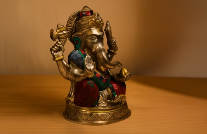 Ganesha statue with noble mosaic decoration a powerful symbol
