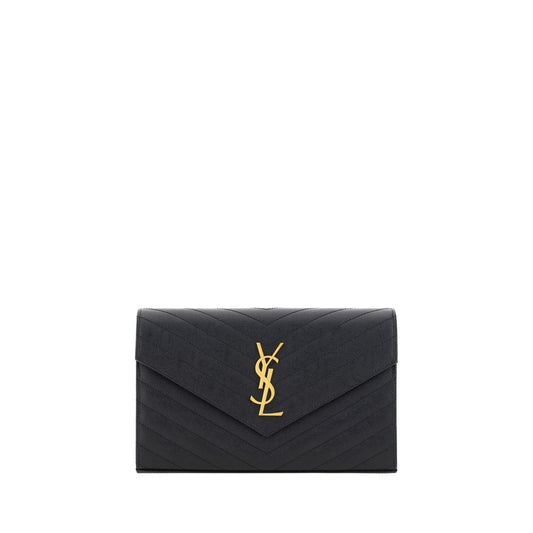 Saint Laurent Schwarze Kalbshaut Bos Taurus Schultertasche – Elegante Designer Umhängetasche für Damen