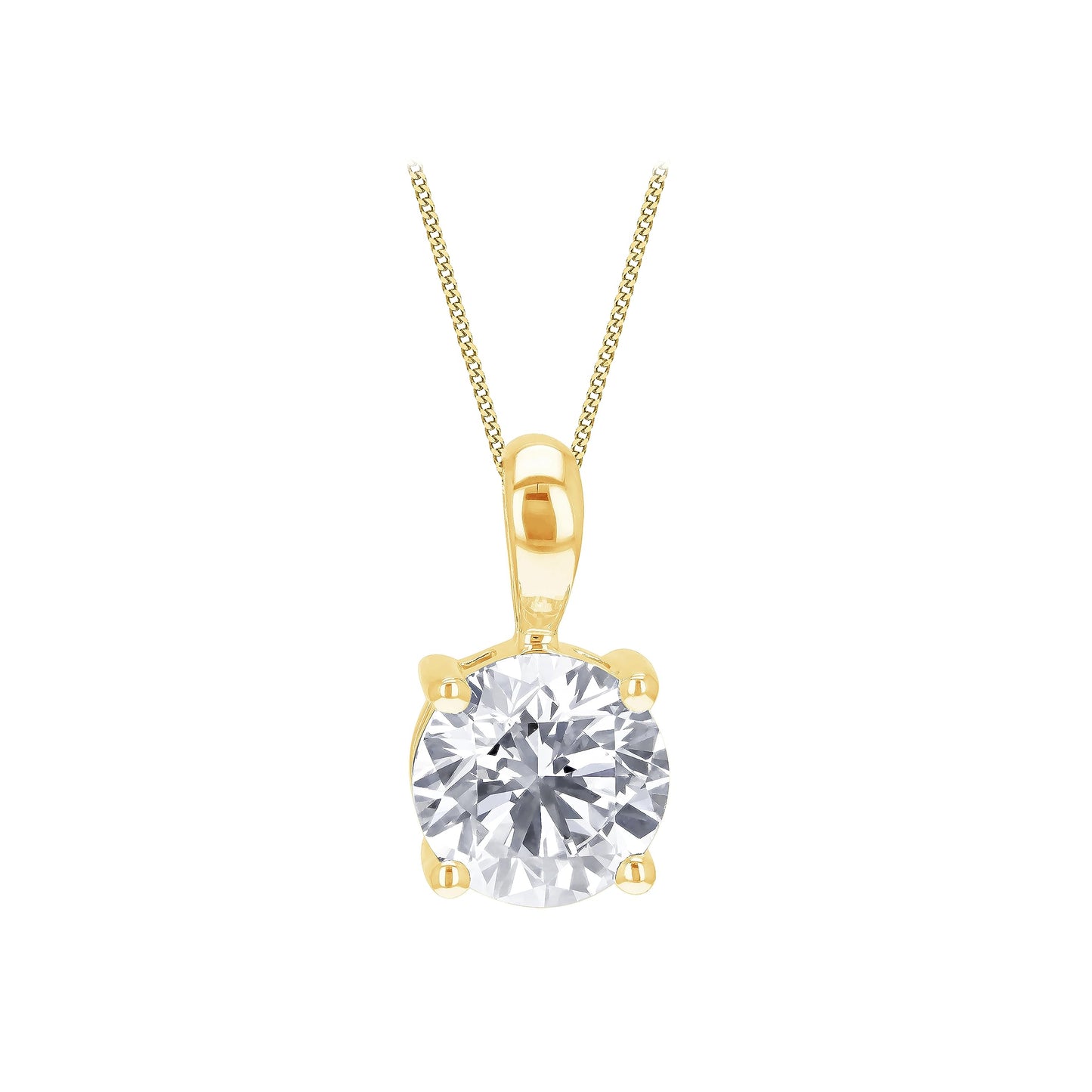 Amazon Essentials Lab-Made Yellow and White Gold Diamond Pendant Necklace (formerly Amazon Collection)