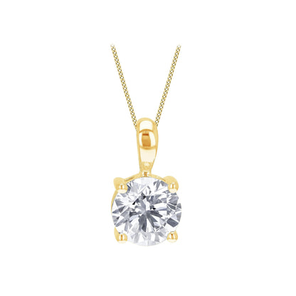 Amazon Essentials Lab-Made Yellow and White Gold Diamond Pendant Necklace (formerly Amazon Collection)