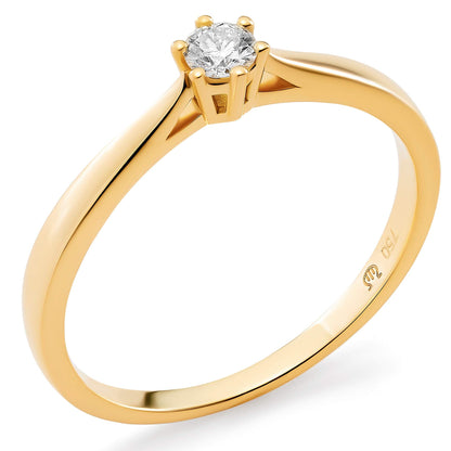 Orphelia RD-3919/RD-3920 Women's Solitaire Engagement Ring 18 Carat (750) Gold with Round Diamond 6 Handles