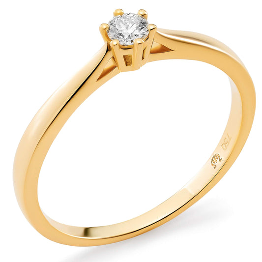 Orphelia RD-3919/RD-3920 Women's Solitaire Engagement Ring 18 Carat (750) Gold with Round Diamond 6 Handles