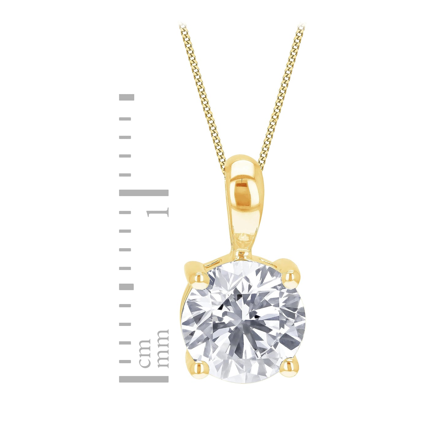 Amazon Essentials Lab-Made Yellow and White Gold Diamond Pendant Necklace (formerly Amazon Collection)