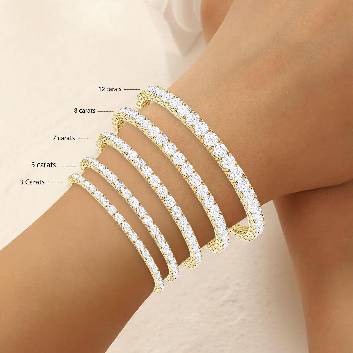 5 to 20K 14K White Gold Lab Grown Classic Diamond Tennis Bracelet 4 Prong Ultra Premium Collection (E-F Color, VS2-SI1 Clarity)