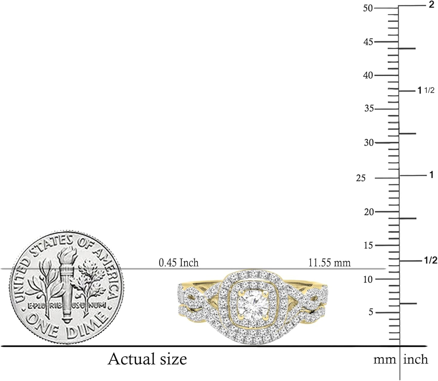 Dazzlingrock Collection 1.00 Carat 18K Gold Round Lab Grown White Diamond 1 Carat Women's Engagement Ring Set