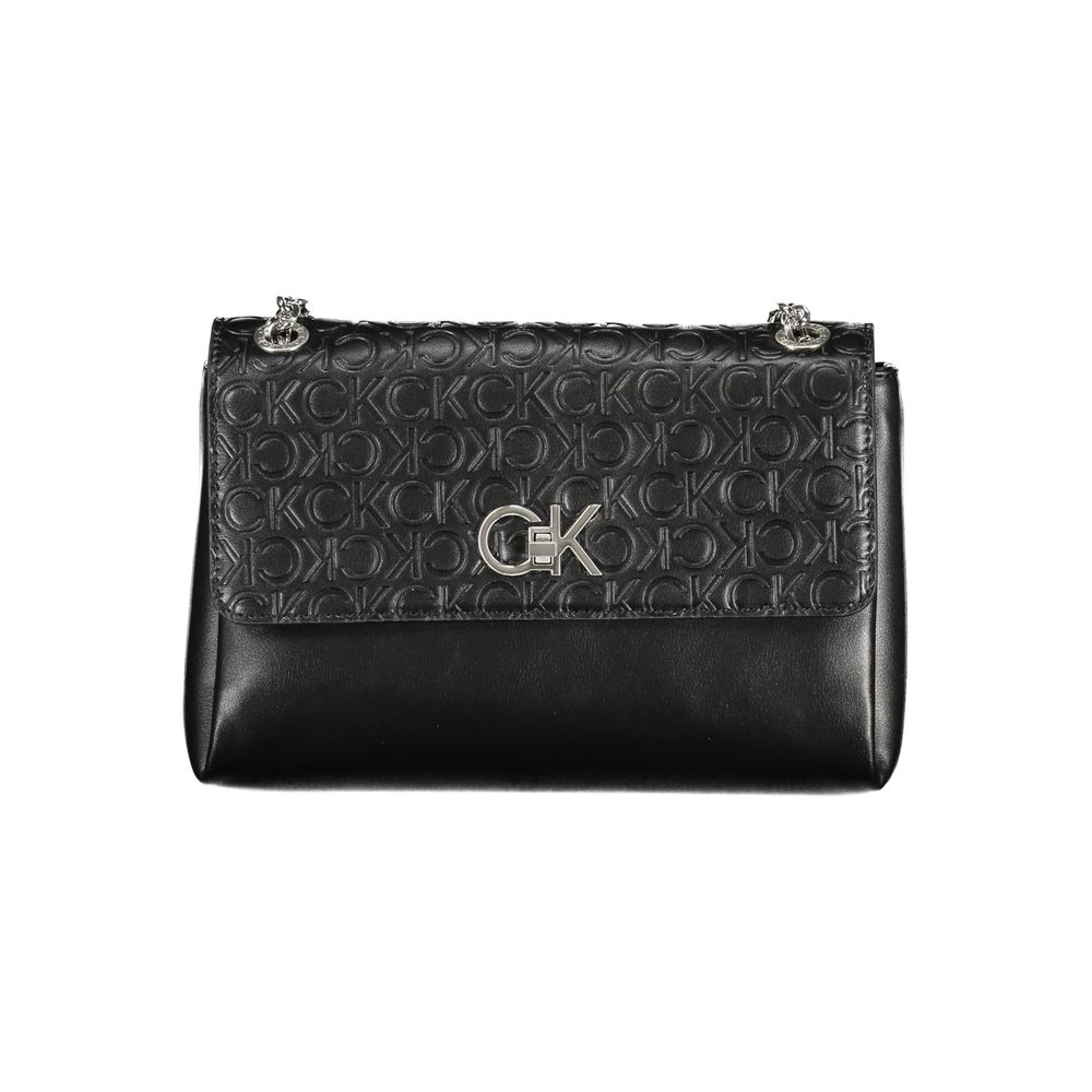 Calvin Klein Schwarze Polyester Handtasche – Eleganz trifft Umweltbewusstsein