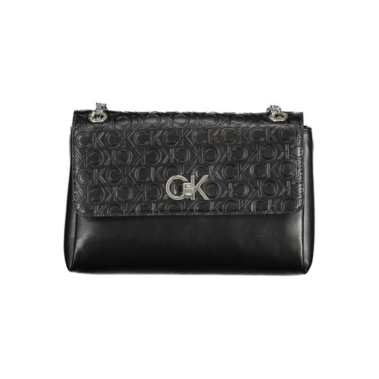 Calvin Klein Schwarze Polyester Handtasche – Eleganz trifft Umweltbewusstsein