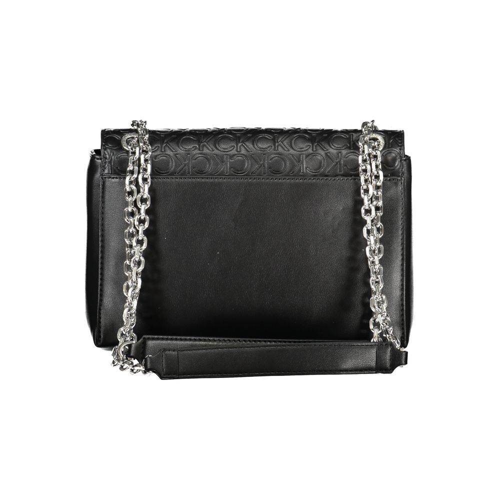 Calvin Klein Schwarze Polyester Handtasche – Eleganz trifft Umweltbewusstsein