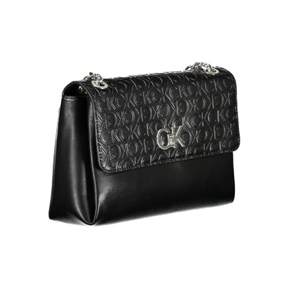 Calvin Klein Schwarze Polyester Handtasche – Eleganz trifft Umweltbewusstsein