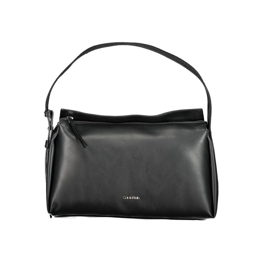 Calvin Klein Schwarze Polyester Handtasche – Eleganz trifft Nachhaltigkeit