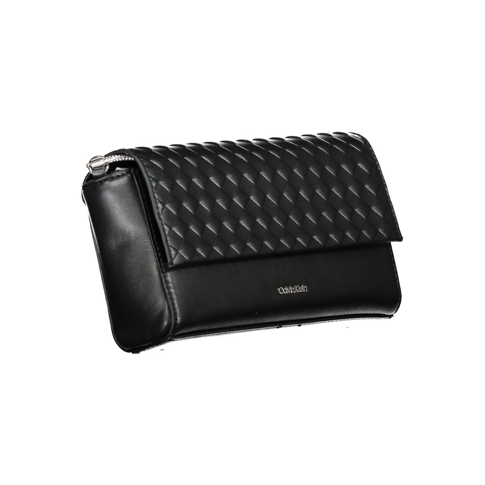 Calvin Klein Schwarze Polyester Handtasche - Luxuriöse Umhängetasche mit Kette
