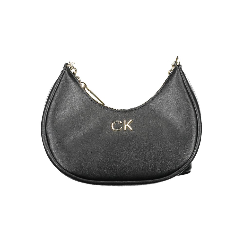 Schwarze Polyester Handtasche