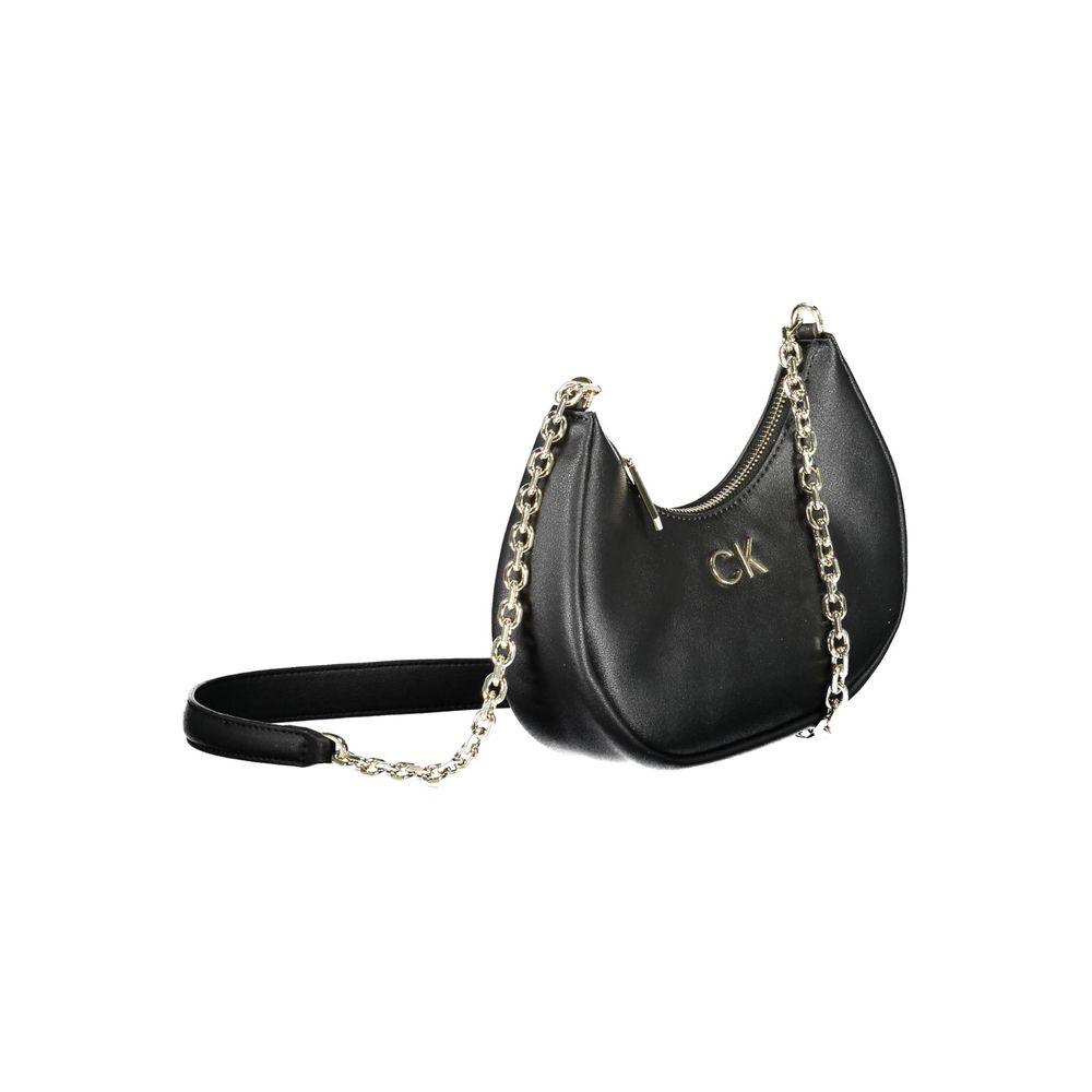 Schwarze Polyester Handtasche