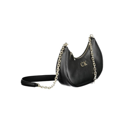 Schwarze Polyester Handtasche