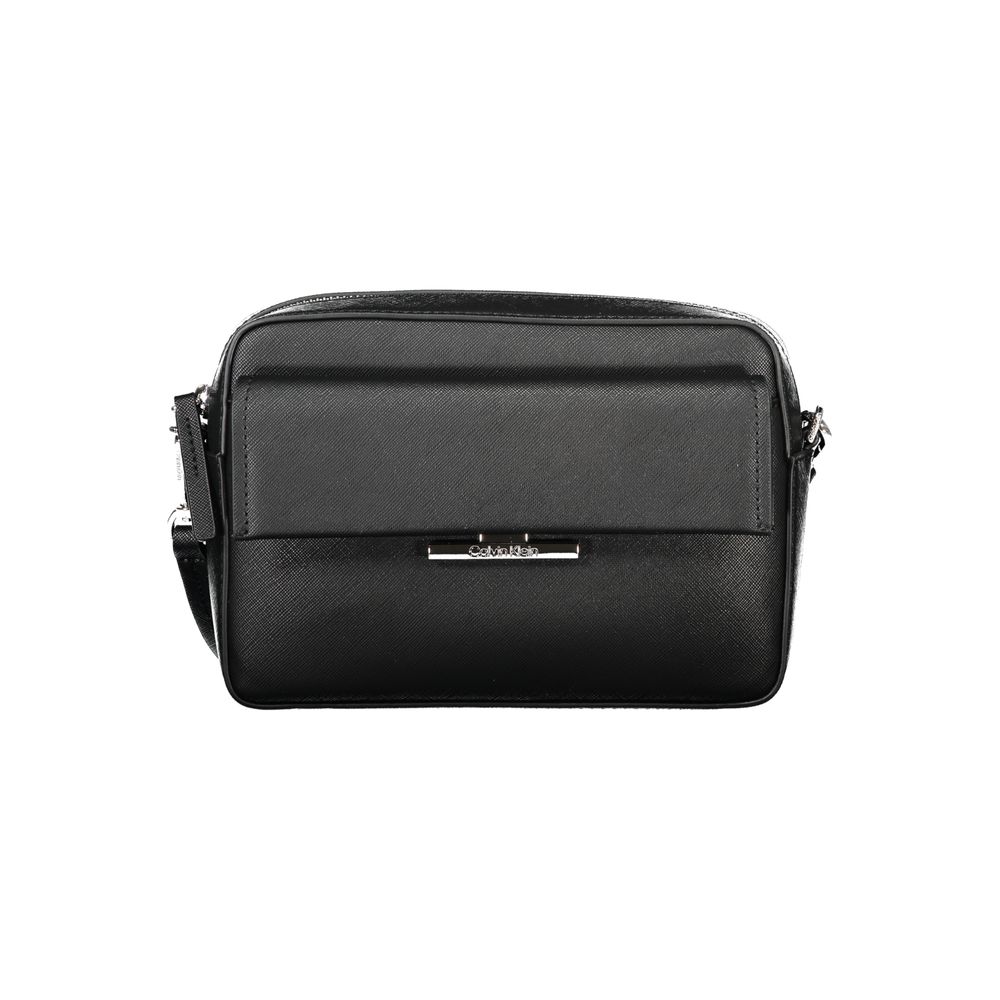 Calvin Klein Elegante Handtasche aus schwarzem Polyethylen mit verstellbarem Schulterriemen