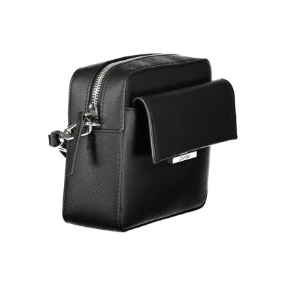 Calvin Klein Elegante Handtasche aus schwarzem Polyethylen mit verstellbarem Schulterriemen