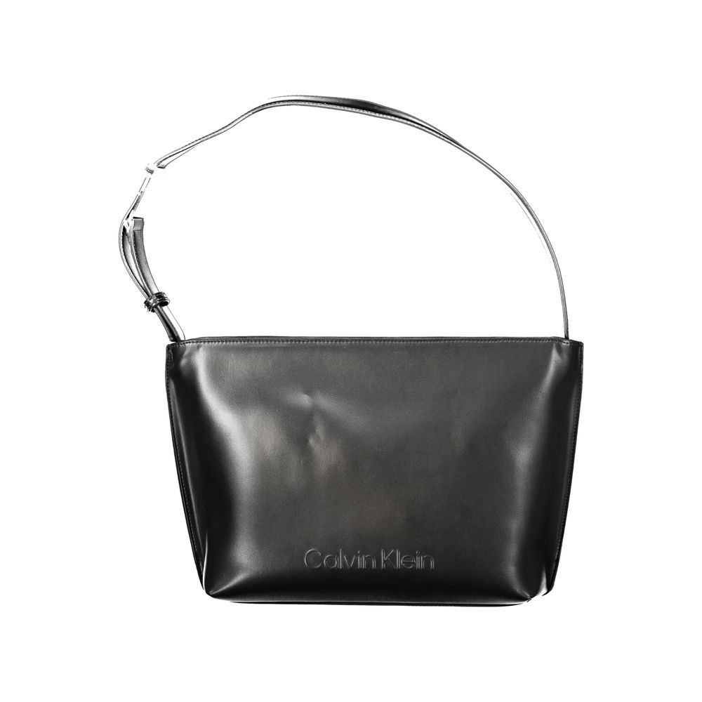Czarna torebka damska Calvin Klein z poliestru – elegancka torba na ramię