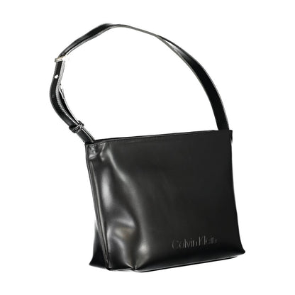 Czarna torebka damska Calvin Klein z poliestru – elegancka torba na ramię
