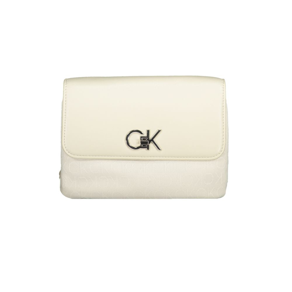 Calvin Klein Beige Polyester Handtasche - Eleganz trifft Funktionalität
