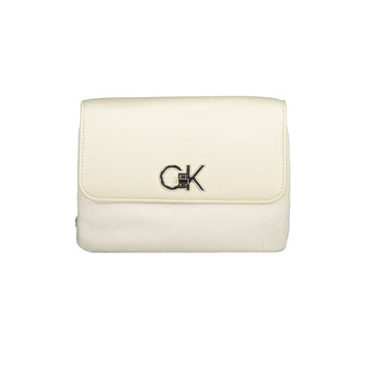 Calvin Klein Beige Polyester Handtasche - Eleganz trifft Funktionalität