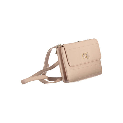 Calvin Klein Rosa Polyester Handtasche - Elegante Umhängetasche für Damen