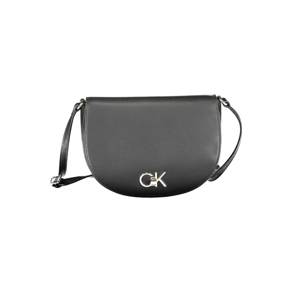 Calvin Klein Schwarze Polyester Handtasche mit Drehverschluss