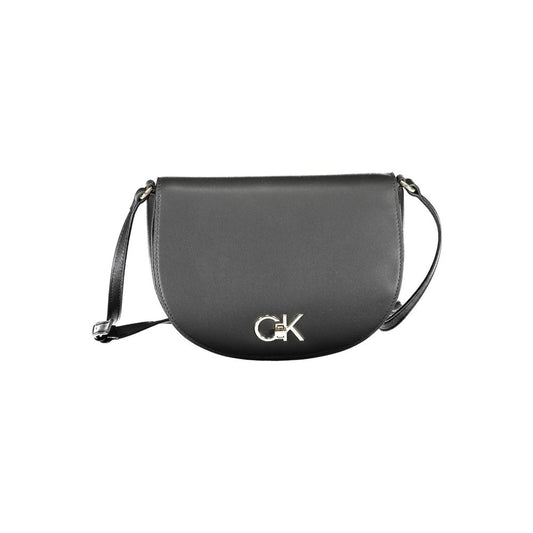 Calvin Klein Schwarze Polyester Handtasche mit Drehverschluss