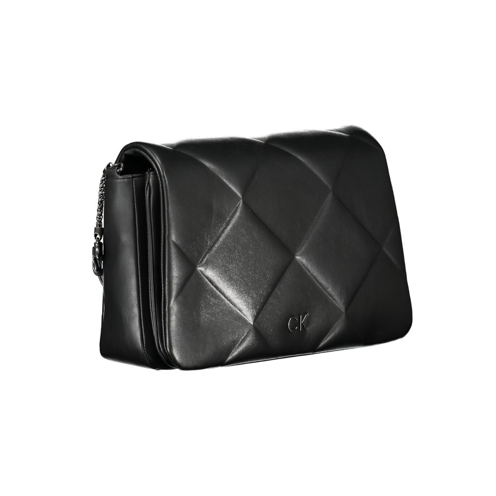 Calvin Klein Schwarze Polyester Handtasche – Eleganz trifft Nachhaltigkeit