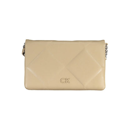 Calvin Klein Beige Polyester Handtasche – Elegante Umhängetasche für Damen