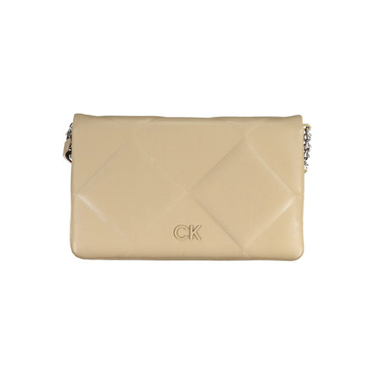 Calvin Klein Beige Polyester Handtasche – Elegante Umhängetasche für Damen