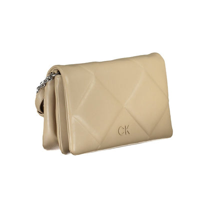 Calvin Klein Beige Polyester Handtasche – Elegante Umhängetasche für Damen