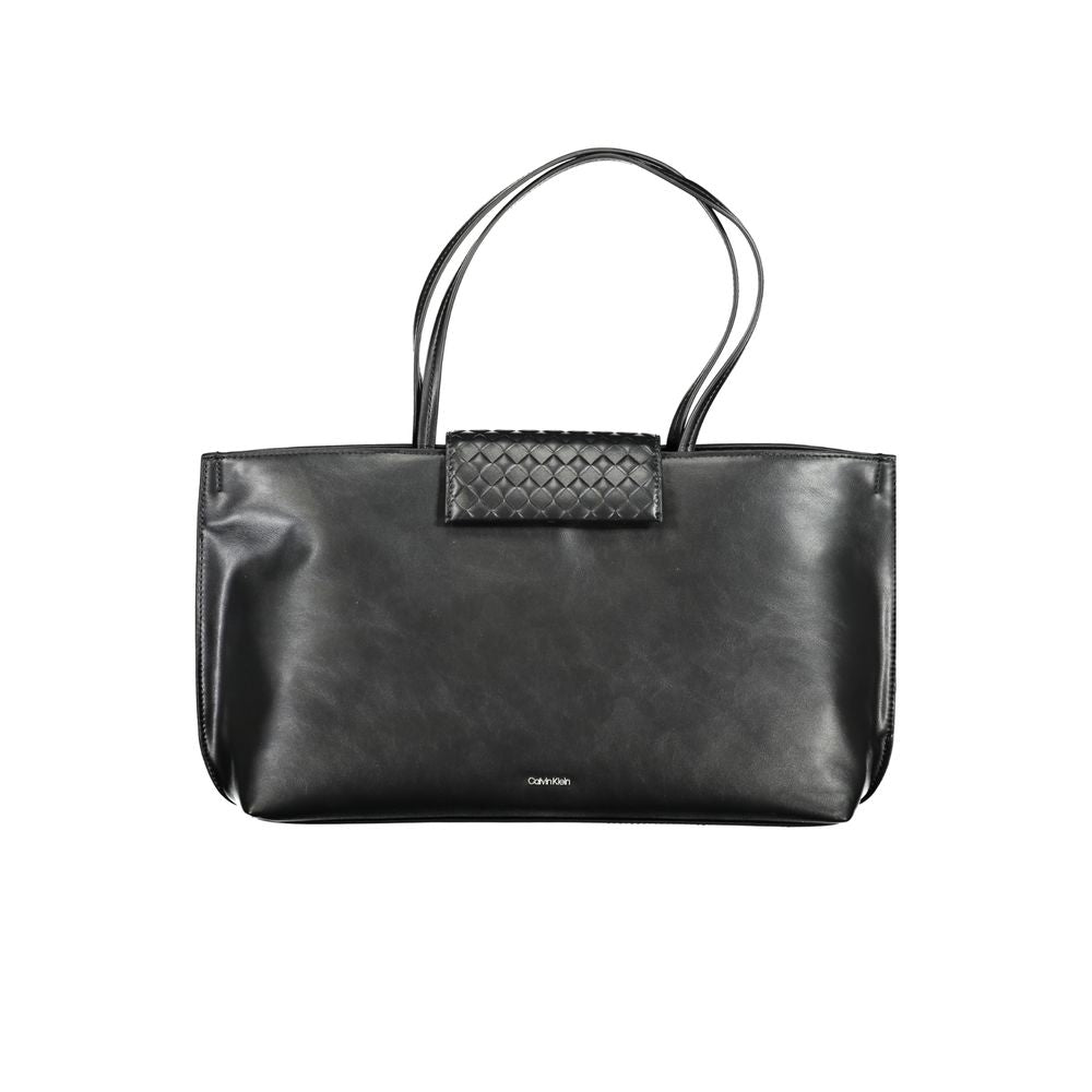 Calvin Klein Schwarze Polyester Handtasche – Eleganz trifft Nachhaltigkeit