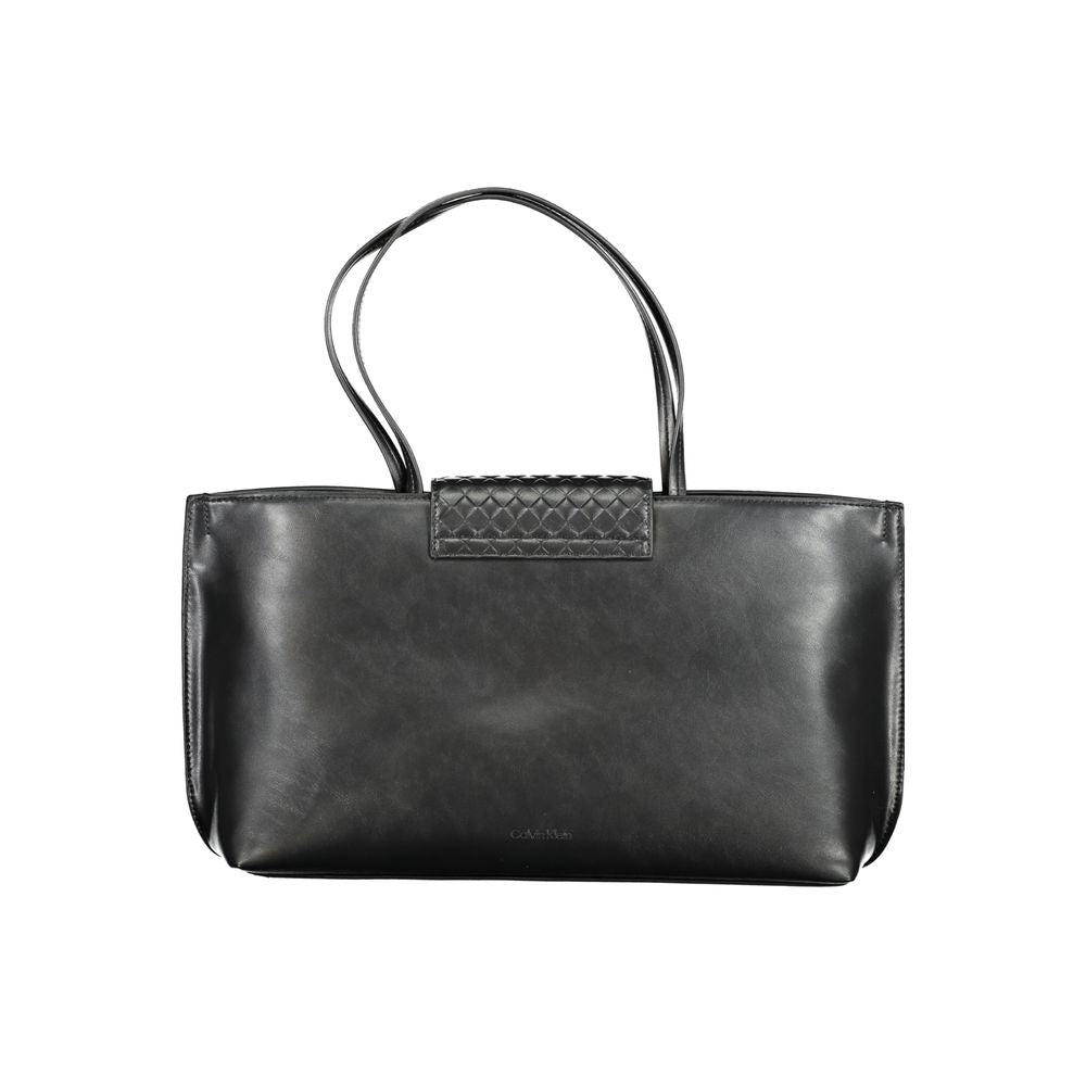 Calvin Klein Schwarze Polyester Handtasche – Eleganz trifft Nachhaltigkeit