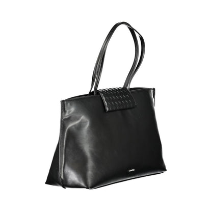 Calvin Klein Schwarze Polyester Handtasche – Eleganz trifft Nachhaltigkeit