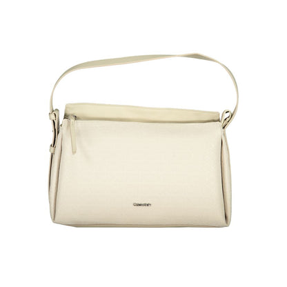 Calvin Klein Beige Handtasche aus Recycling-Polyester mit verstellbarem Schultergriff