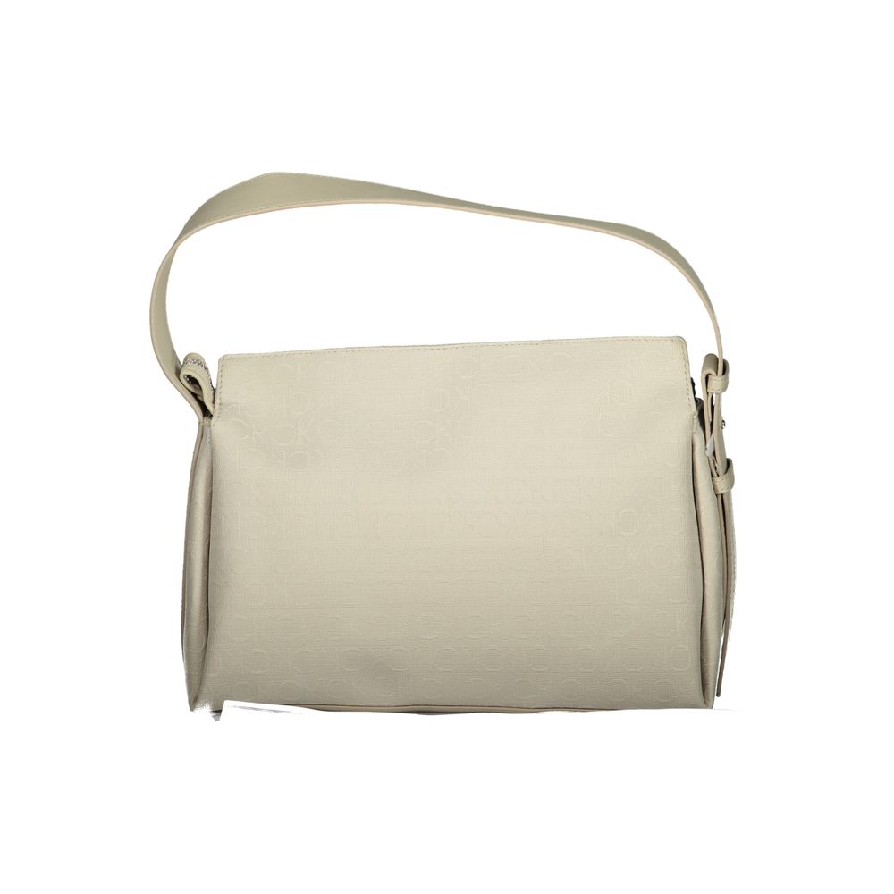 Calvin Klein Beige Handtasche aus Recycling-Polyester mit verstellbarem Schultergriff