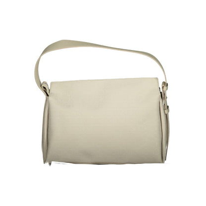Calvin Klein Beige Handtasche aus Recycling-Polyester mit verstellbarem Schultergriff