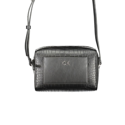 Calvin Klein Czarna poliestrowa torebka – Elegancka torba na ramię dla kobiet