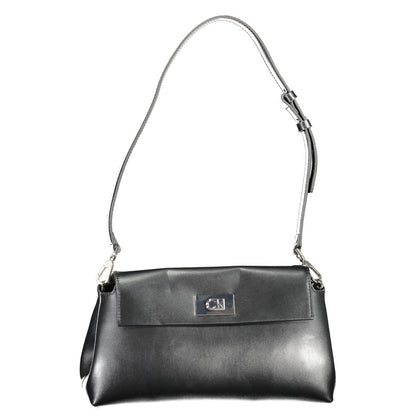 Calvin Klein Schwarze Polyester Handtasche – Elegante Designer-Umhängetasche für Damen