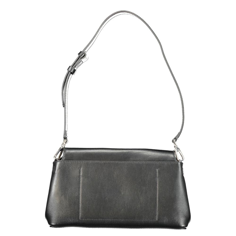 Calvin Klein Schwarze Polyester Handtasche – Elegante Designer-Umhängetasche für Damen