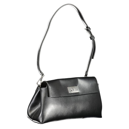 Calvin Klein Schwarze Polyester Handtasche – Elegante Designer-Umhängetasche für Damen