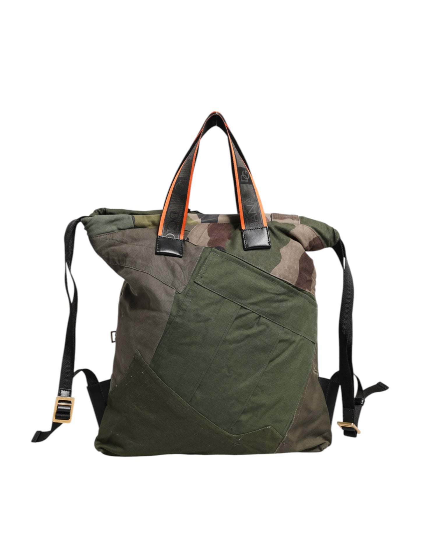 Dolce & Gabbana Militär Grün Patchwork Rucksack – Luxuriöse Designer Tasche