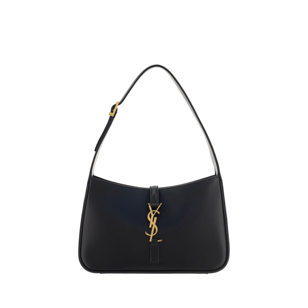 Saint Laurent Schwarze Kalbshaut Bos Taurus Schultertasche – Eleganz in Leder