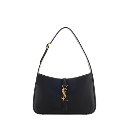 Saint Laurent Schwarze Kalbshaut Bos Taurus Schultertasche – Eleganz in Leder