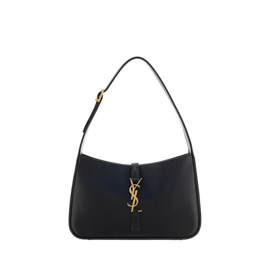 Saint Laurent Schwarze Kalbshaut Bos Taurus Schultertasche – Eleganz in Leder