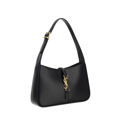 Saint Laurent Schwarze Kalbshaut Bos Taurus Schultertasche – Eleganz in Leder