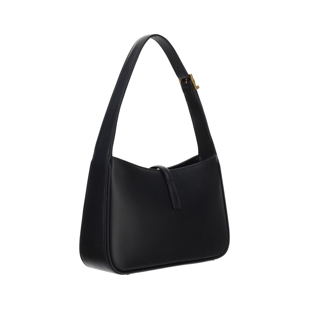 Saint Laurent Schwarze Kalbshaut Bos Taurus Schultertasche – Eleganz in Leder