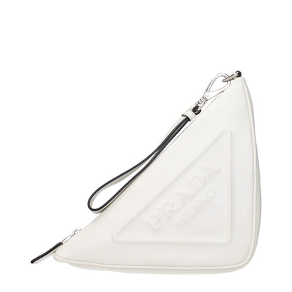 Prada Weiße Leder-Clutch - Eleganz in Perfektion