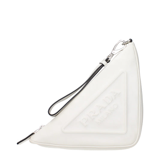 Prada Weiße Leder-Clutch - Eleganz in Perfektion