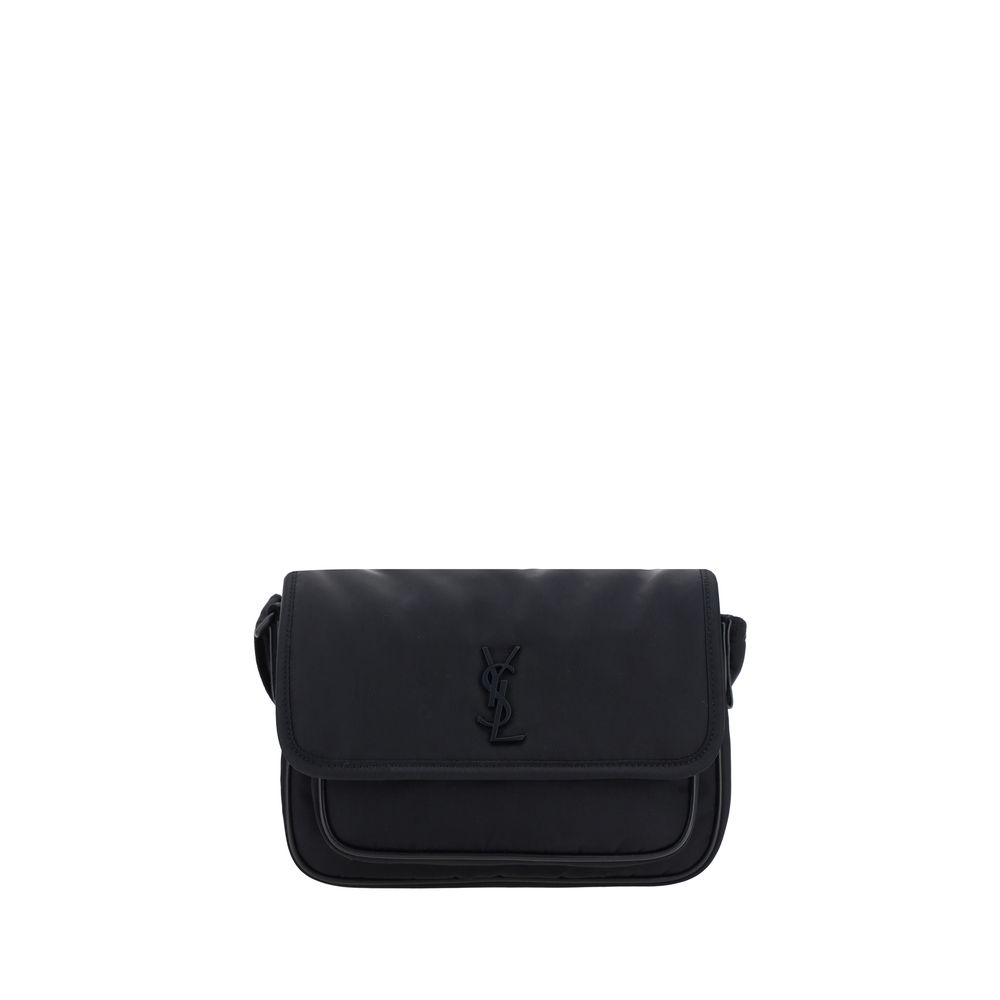 Luxuriöse Saint Laurent Schultertasche aus schwarzem Polyamid